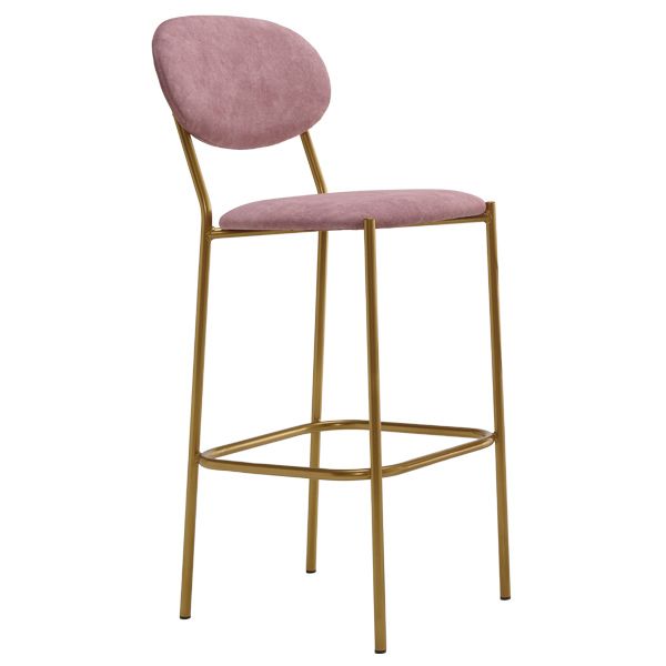 Taburete alto con estructura en tubo metálico
