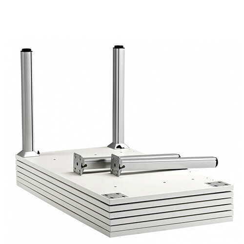 Mesa desmontable de metal para hostelería y convenciones. APILA es una mesa muy funcional gracias a que su estructura se puede desmontar. Una mesa muy práctica para incluir en eventos y actos que precisen recurrir a muebles auxiliares que