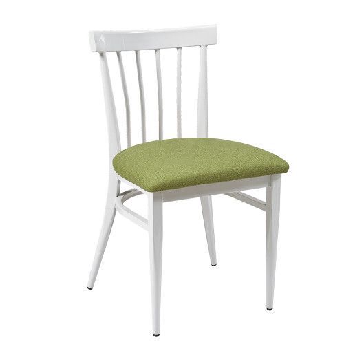 Silla de madera con asiento tapizado estilo retro para restaurantes