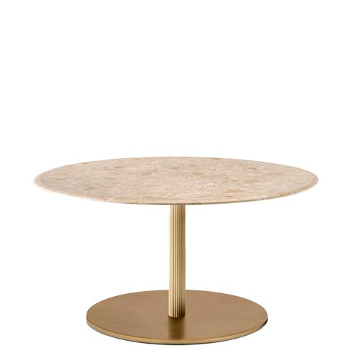 Pie de mesa bajo con base redonda de fundición o acero Ø60 cm y columna de aluminio extruido de Ø6 cm disponible en diferentes acabados a elegir.