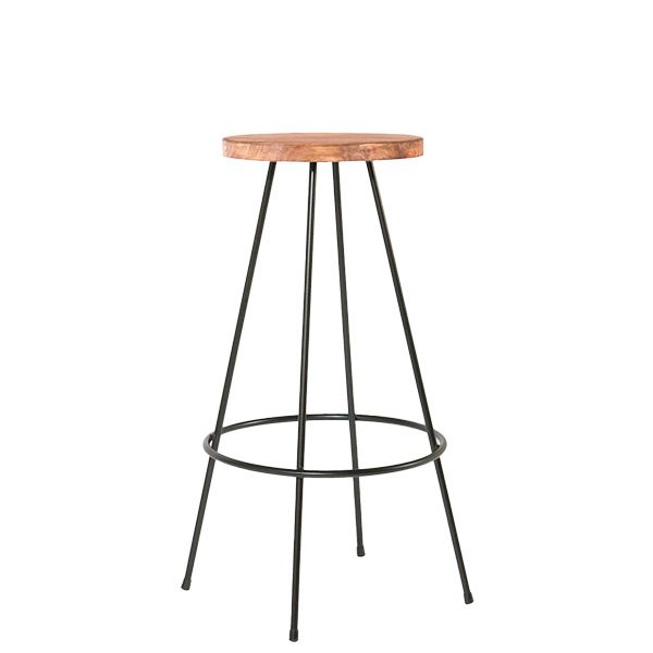 Taburete de madera estilo industrial para hostelería