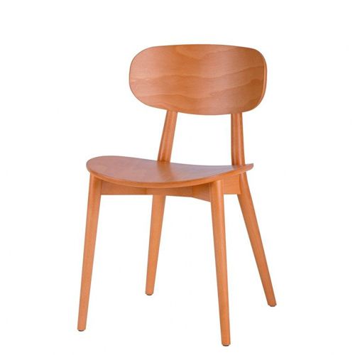 Silla estructura en madera de haya maciza teñida en color a elegir. Posibilidad de asiento tapizado.