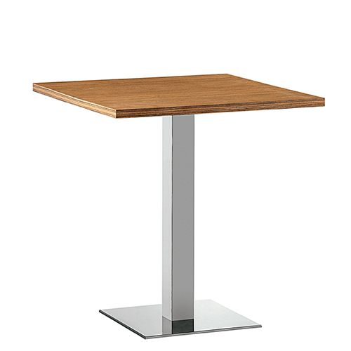 El pie de mesa central cuadrado INOX Q40 PM incluye opción de fabricación en los 3 acabados disponibles: cromado brillo
