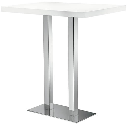 <b>Pie de mesa doble para mesas altas</b> de hostelería. Una alternativa muy estética para completar mesas altas en un restaurante o cafetería.