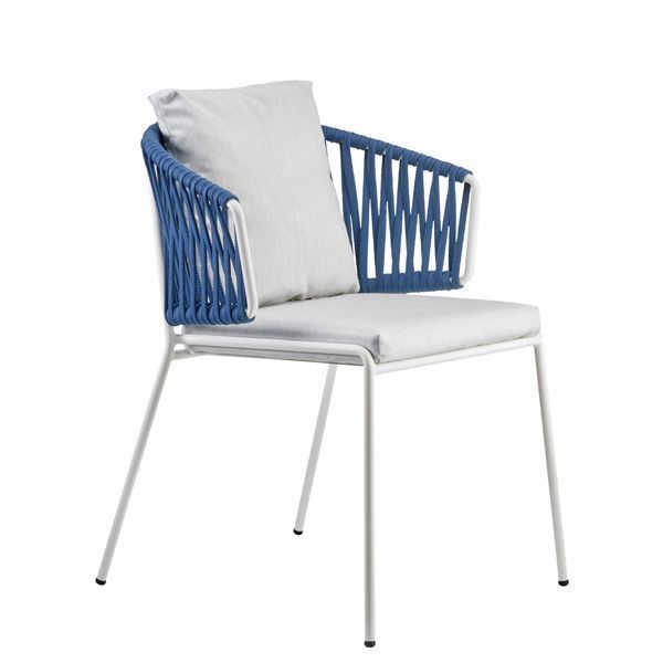 Sillón exterior con cuerda náutica y cojín