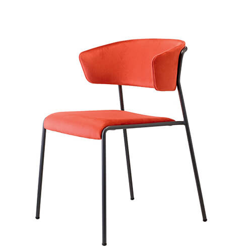 Sillón tapizada para hostelería con estructura metálica