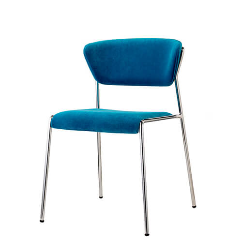 Silla tapizada para hostelería con estructura metálica