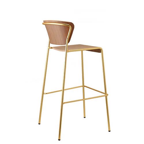 Taburete de madera y metal para hostelería