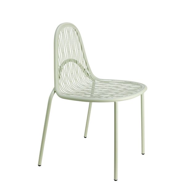 Silla metálica apilable para exterior