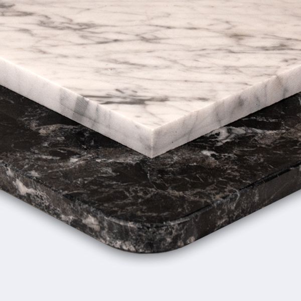 Sobre o tablero de mesa en mármol para hostelería, restaurantes y terrazas. Sobre de mesa en mármol Carrara, Marquina, Macael, Alicante, Emperador, Marfil ...