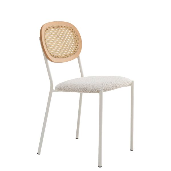 Silla apilable con estructura en tubo metálico