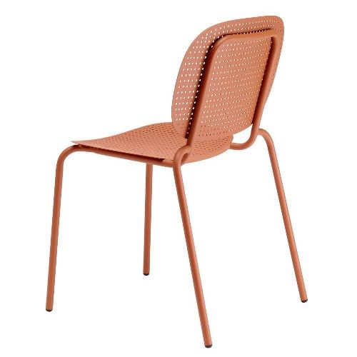 Silla metálica apilable para hostelería, interior y exterior
