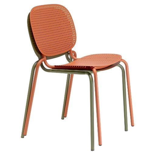 Silla metálica apilable para hostelería, interior y exterior