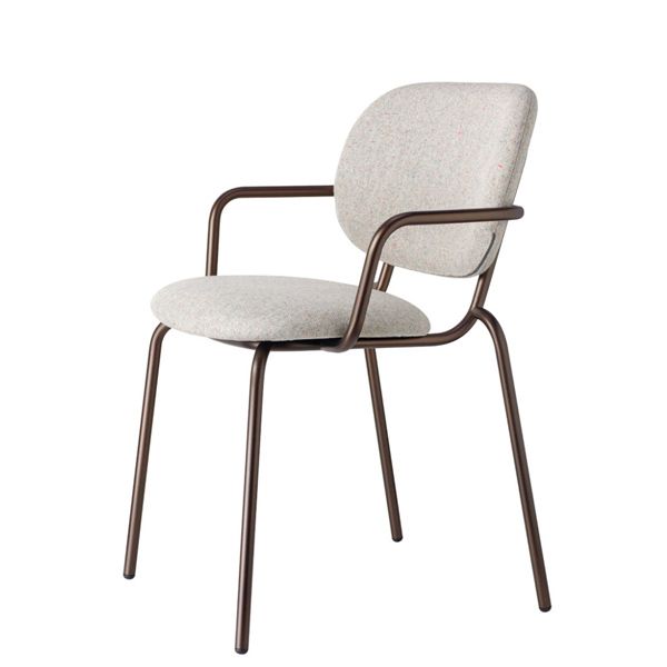 Silla con brazos apilable estructura en acero tubular de 20 mm con asiento y respaldo tapizado