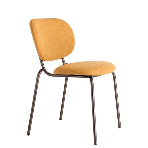 Silla tapizada con estructura metálica para hostelería