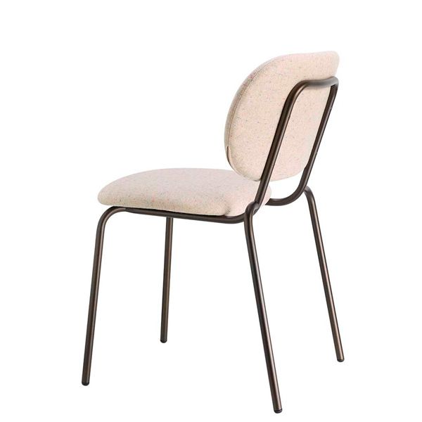 Silla tapizada con estructura metálica para hostelería