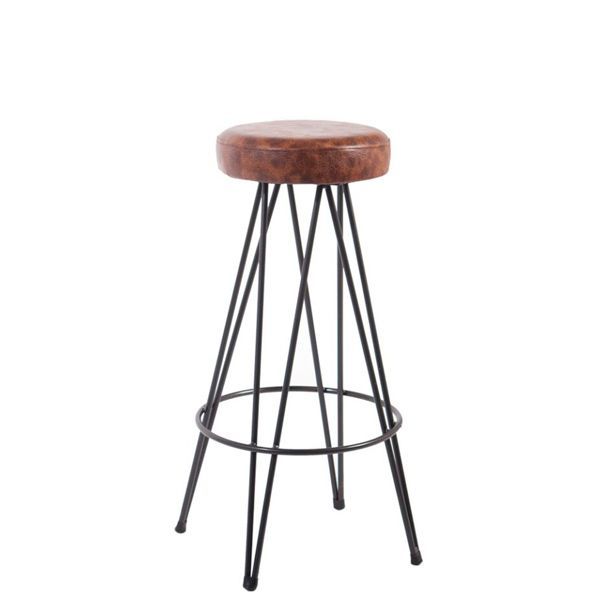 Taburete de bar tipo varilla de estilo industrial