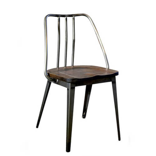 Silla TEMPEST ANGLE WOOD SI de estilo industrial y corte vintage para espacios de hostelería: restaurantes