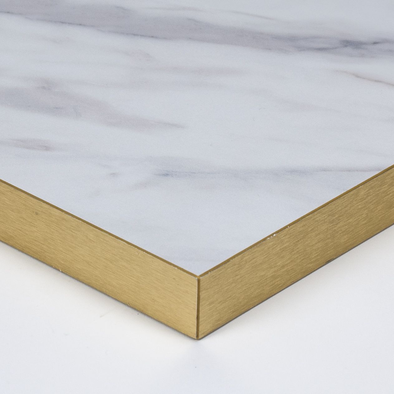 Sobre de mesa para restaurante, canto metálico en PVC de diferentes acabados