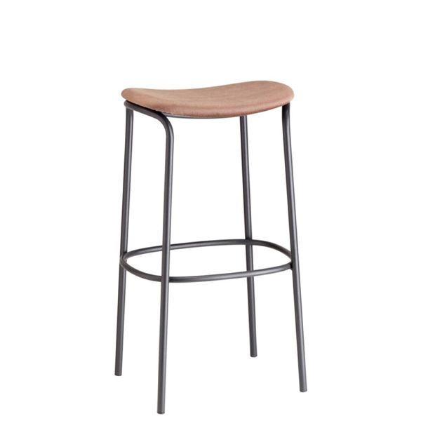 Taburete alto con asiento tapizado para hostelería