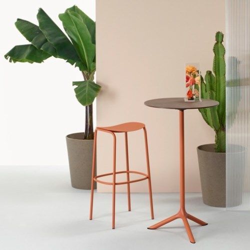 Base de mesa fija para hostelería en aluminio y acero