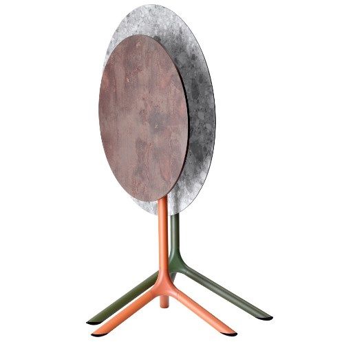 Base de mesa fija para hostelería en aluminio y acero
