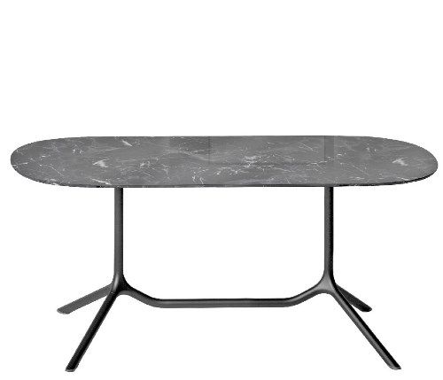 Base de mesa fija para hostelería en aluminio y acero