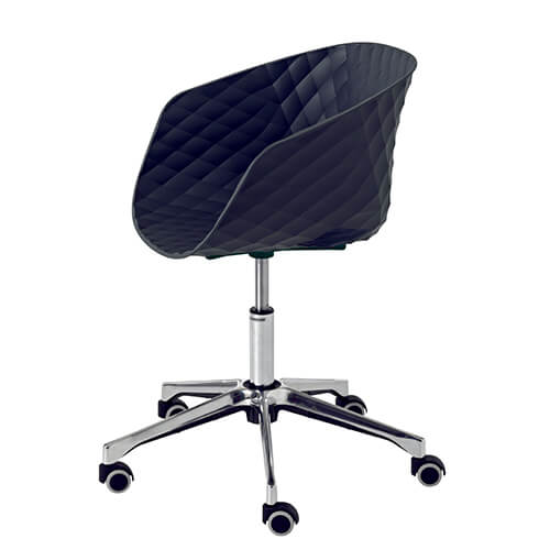 UNIKA SBGRG es un sillón moderno de la colección de sillas y sillones UNIKA con carcasa de polipropileno. Esta versión integra una estructura en aluminio pulido con una base de pie central de 5 radios fijos con ruedas en su extremos. UNIKA SBGRG es una versión práctica (permite la fácil movilidad del asiento y gira sobre sí mismo 360 grados) y funcional (para su uso diario y en diferentes ámbitos). El sillón incluye un sistema de altura regulable a gas. UNIKA SBGRG encaja perfectamente en oficinas