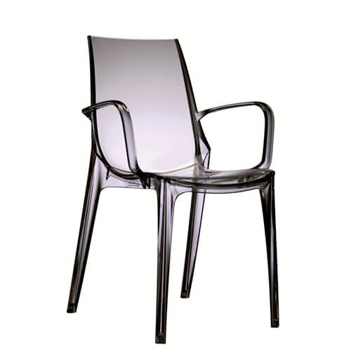 Sillón de policarbonato transparente u opaco para hostelería