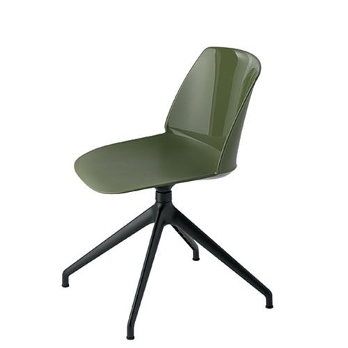 Silla giratoria en aluminio y polipropileno color a elegir.