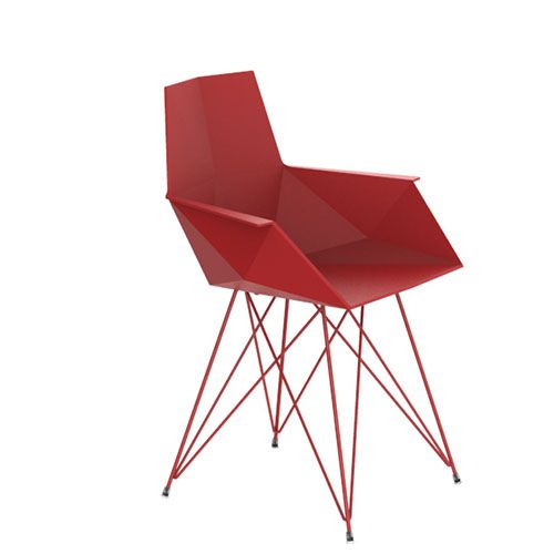 sillón Faz Vondom con patas de acero inoxidable y asiento de polipropileno