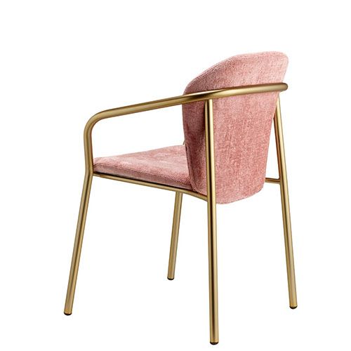 Sillón para hostelería tapizado con estructura metálica y diseño contemporáneo