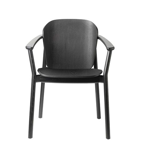 Sillón de madera tapizado para hostelería con diseño nórdico