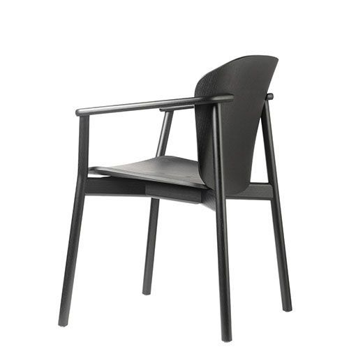 Sillón de madera tapizado para hostelería con diseño nórdico