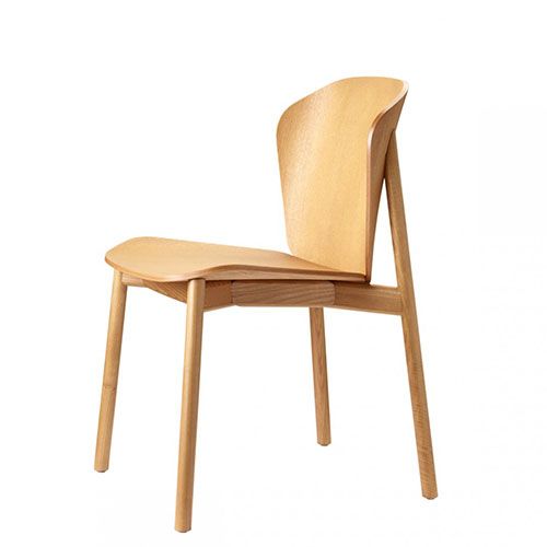 Silla de madera tapizada para hostelería con diseño nórdico