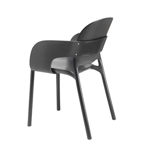 Sillón apilable de polipropileno reciclado para hostelería