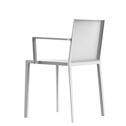 sillón Quartz de Vondom blanca apilable en polipropileno para terraza moderna