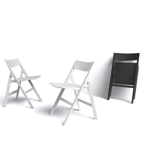 silla plegable Quartz de Vondom blanca en polipropileno para exterior