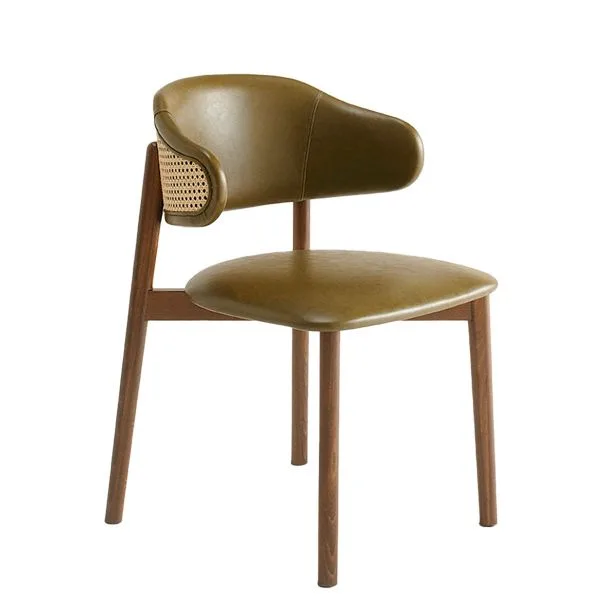 Silla de madera de haya - Tapizada y Cane