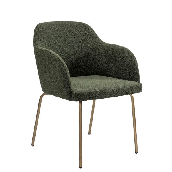 Sillón tapizado con patas metálicas estilo industrial para restaurantes