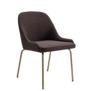 Silla tapizada con patas metálicas estilo industrial para restaurantes
