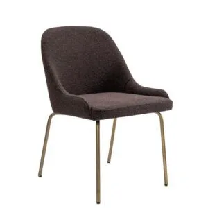 Silla tapizada con patas metálicas estilo industrial para restaurantes
