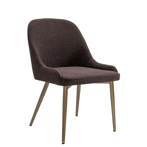 Silla tapizada con patas metálicas estilo industrial para restaurantes
