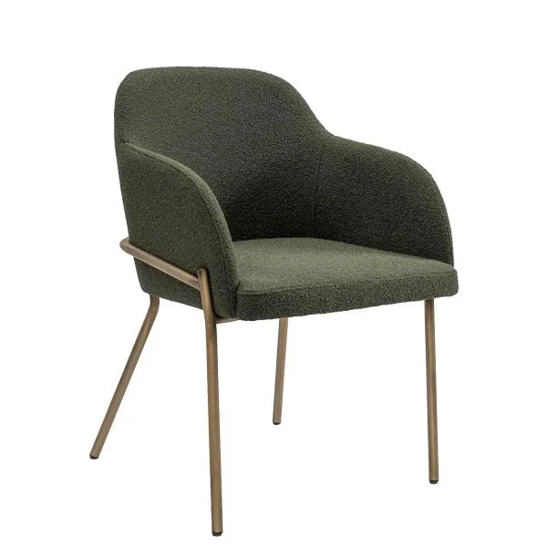 Sillón tapizado con patas metálicas estilo industrial para restaurantes