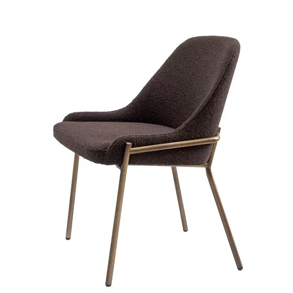 Silla tapizada con patas metálicas estilo industrial para restaurantes