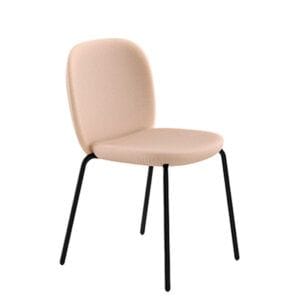 Silla de polietileno con patas metálicas para terrazas de cafeterías