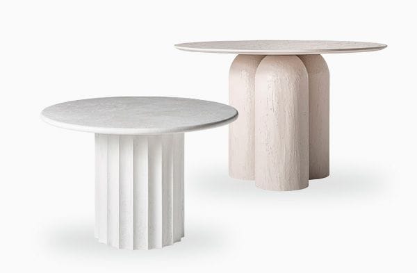 Mesas de comedor para hostelería y restaurantes en cemento y otros materiales