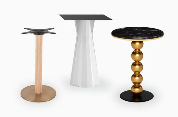 Bases y pies de mesa para hostelería y restaurantes