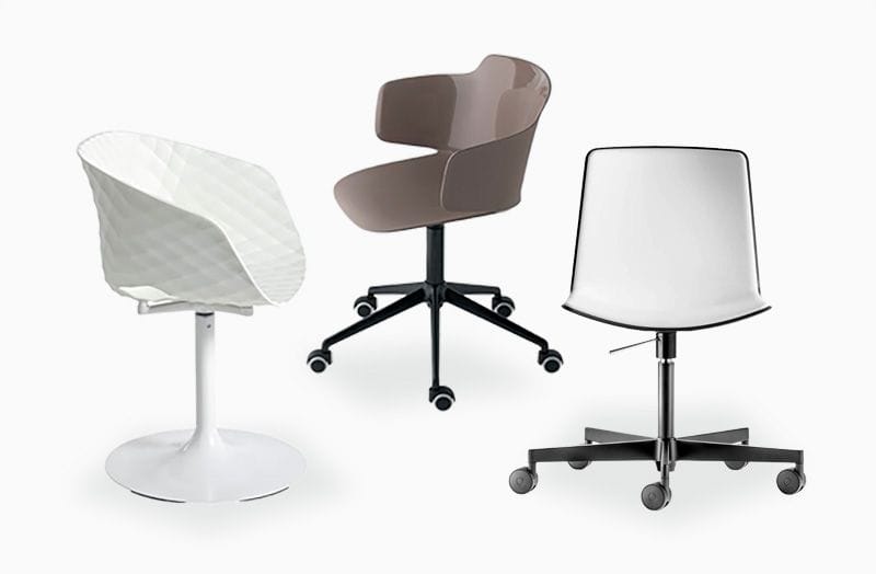 Sillas y sillones de plástico para oficina, hotel y reunión