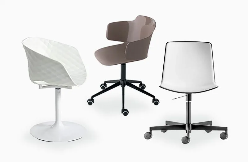 Sillas y sillones de plástico para oficina, hotel y reunión